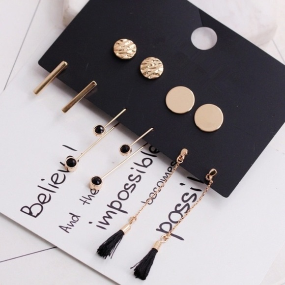 Jewelry - Geo Tassel/Drop Earring Set